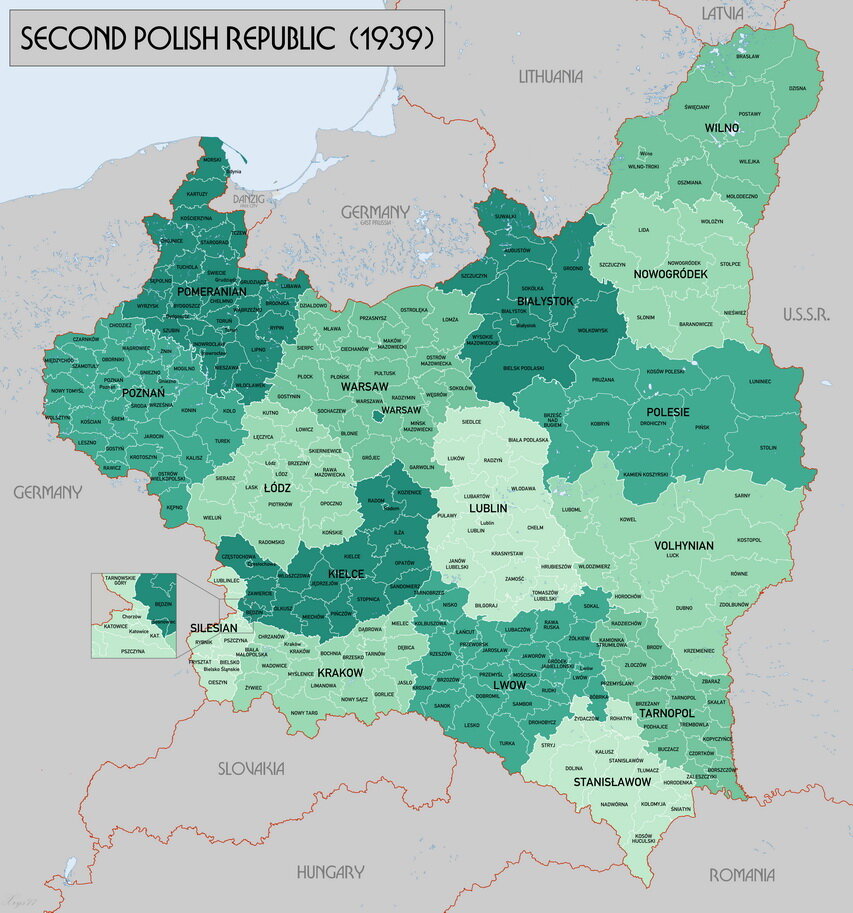 Границы Польши в 1939 году
 