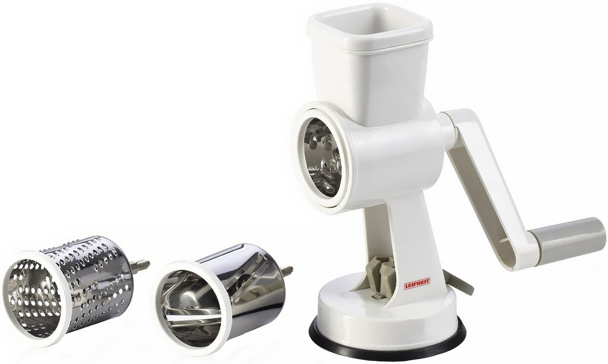 Терка Leifheit Creative с комплектом 3-х съемных ножей для овощей и орехов  – отличная альтернатива миксеру.