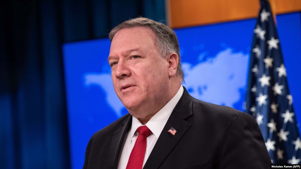 Госсекретарь США Майк Помпео на церемонии представления доклада о ситуации с правами человека в мире, 11 марта 2020 года.