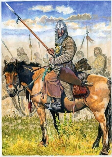 Ордынский всадник XV века в Литве.    Художник – Олег Федоров.
