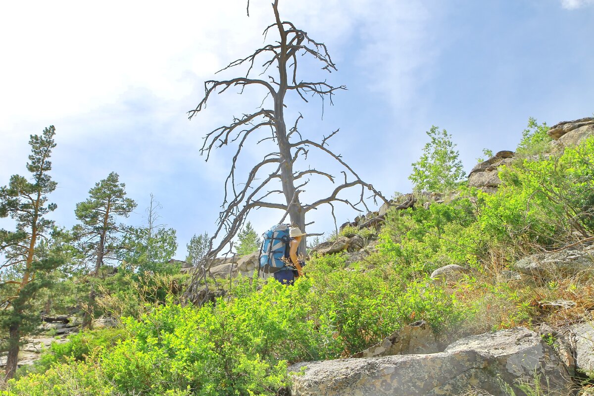 подъём на вершину скалы средней сложности