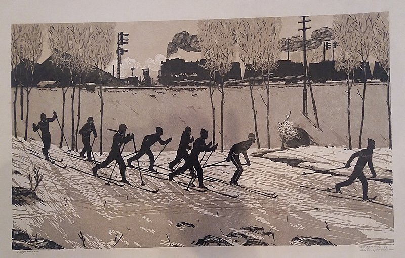 Баранов Константин Яковлевич "Лыжники" 1966.
