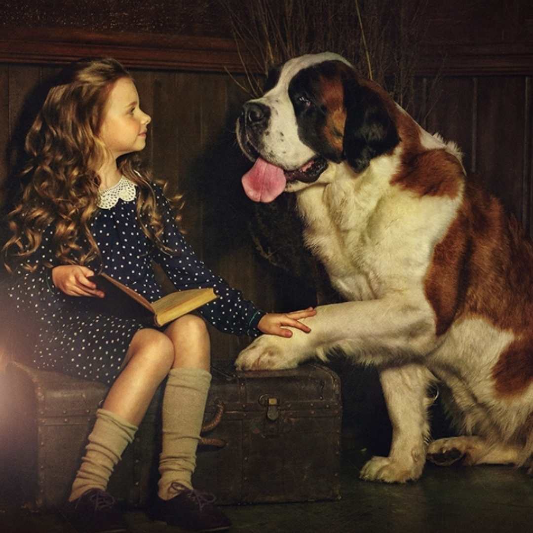 Девочка живет с собаками. Сенбернар. Девочка с собакой. Сенбернар девочка. Девочка и большая собака.