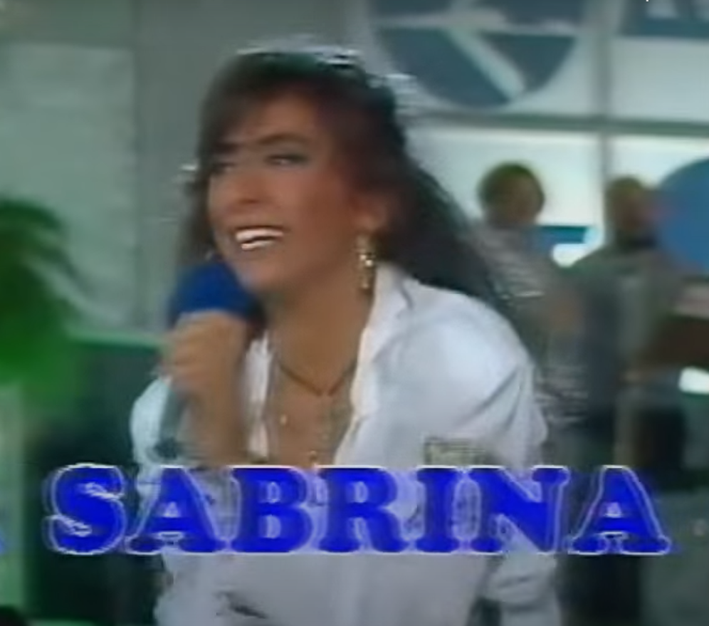Скан из выступления Sabrina в Сопоте на польском фестивале с дискокомпозицией «Boys (Summertime Love)», 1986 год