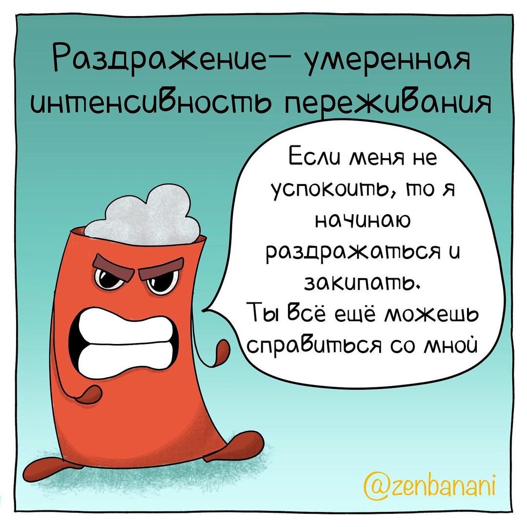 Раздражение - умеренная интенсивность переживания