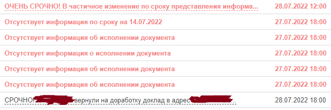 Дневник мой в электронном документообороте называется "садись, двойка". Или письменный вариант каждодневной истерики" срочно". 