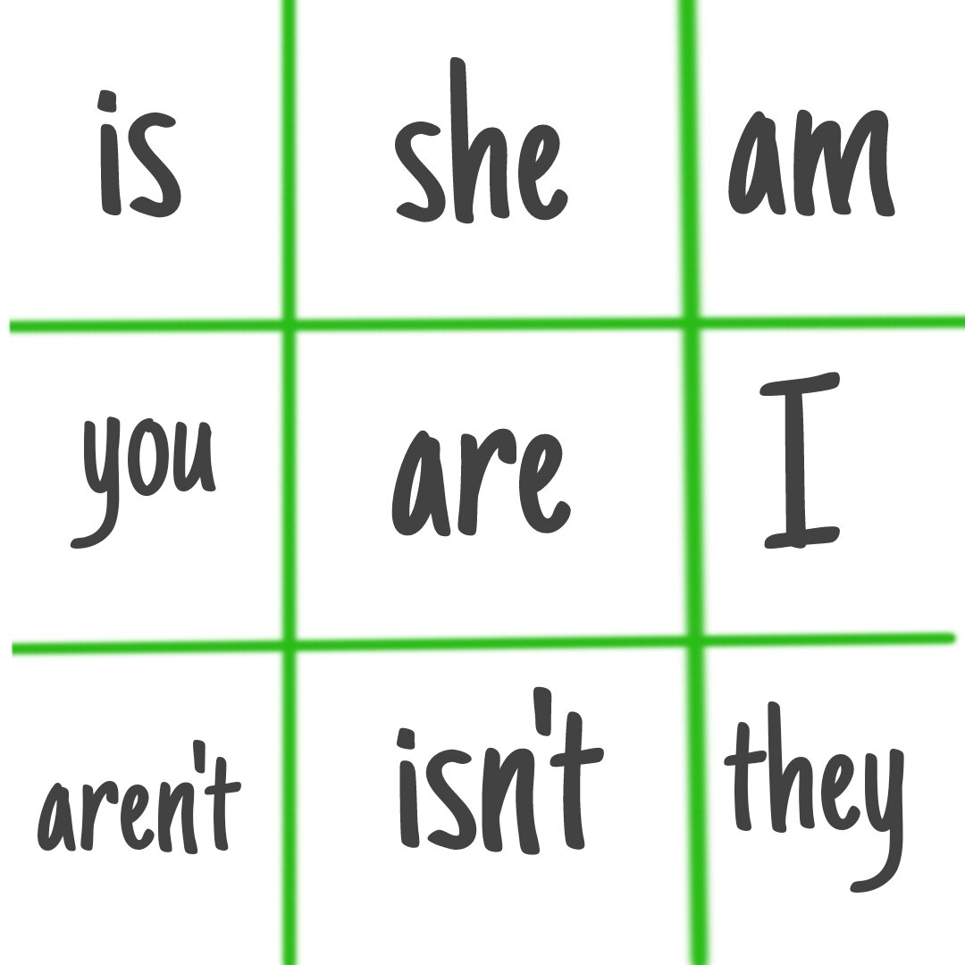 в клетках могут быть любые слова, которые вы хотите повторить