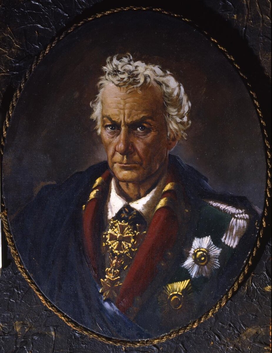 Неизвестный художник «Портрет Александра Васильевича Суворова» (написан с актера Николая Черкасова-Сергеева, который сыграл роль прославленного полководца, в годы Великой Отечественной войны портрет находился в кабинете И.В. Сталина в Кремле) / https://ar.culture.ru/ru/subject/portret-aleksandra-vasilevicha-suvorova