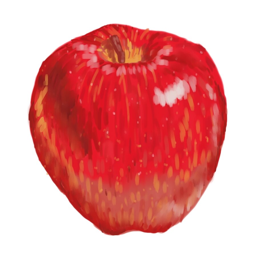 Вообще-то, это раскраска по фото, а не рисунок. Но неважно, главное - это яблочко! Красное!