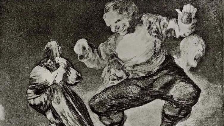 Франсиско Гойя, «Идиот» (серия «Диспаратес», лист 4), 1819г