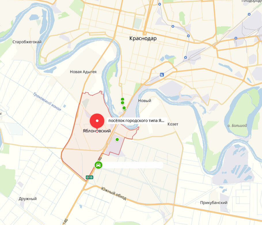 Поселок яблоновский краснодарский край карта