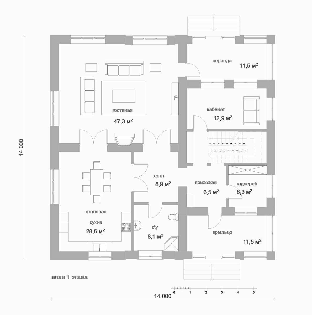 План 1 этажа