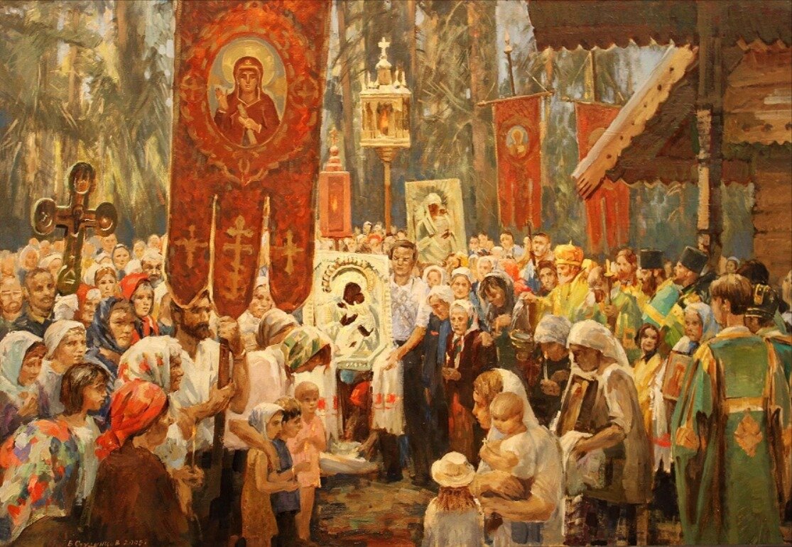 Б. Студенцов. Крестный ход.  Источник: http://cultinfo.ru/news/2017/1/about-the-heart-of-northern-thebaid-tells