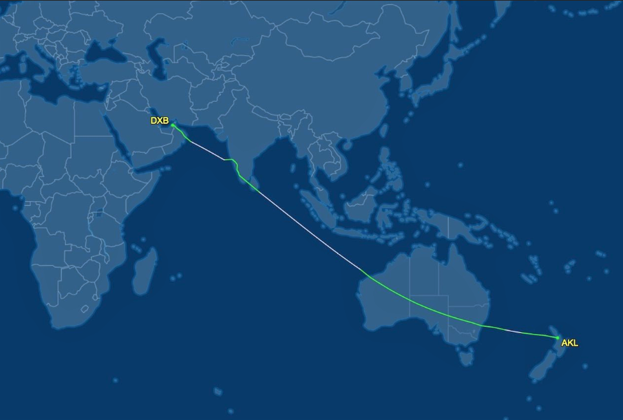 Схема маршрута «Доха - Окленд»