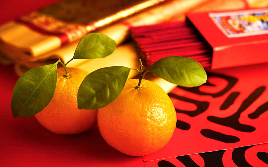 Мандарины по китайской традиции.Фото из интернета для примера.