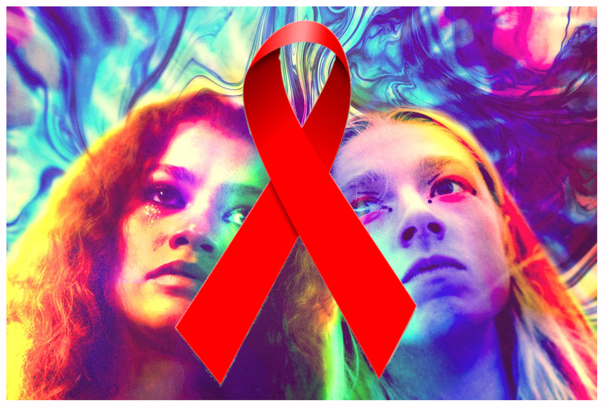 TheMiniature Кадр из сериала Эйфория, Красная лента - символ борьбы со СПИДом