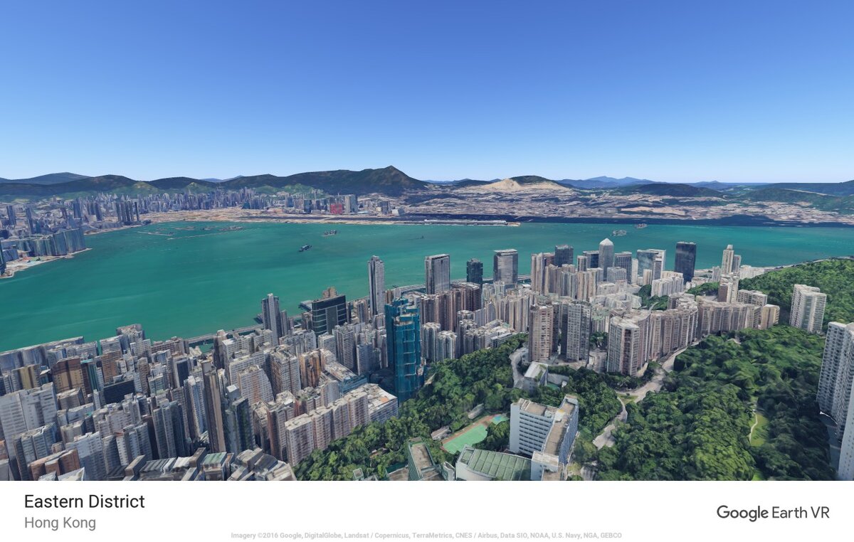 3D модель Гонконга в Google Earth VR
