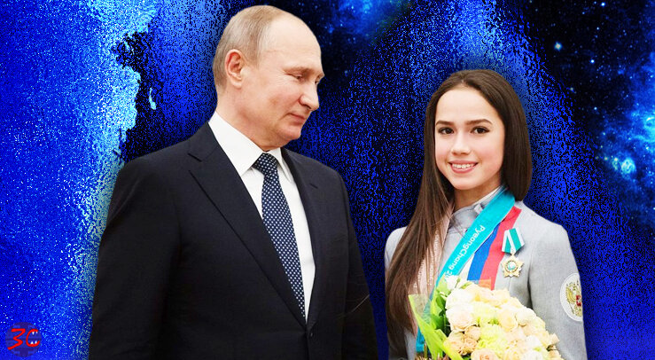 Владимир Путин и Алина Загитова в Зубастом свитере источник - https://www.instagram.com/p/B8bmQp4oOqX/