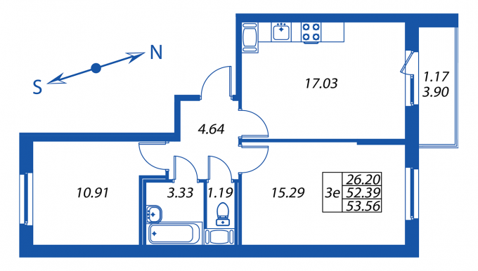 3-евро в ЖК «ПаркЛэнд»