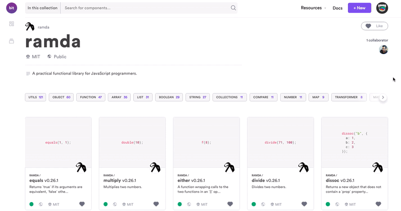 Ramda functions, доступные на Bit