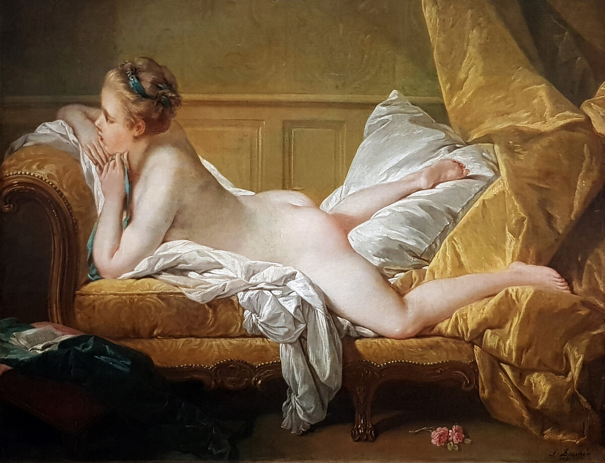 Франсуа Буше. "Лежащая девушка" 1751 год.