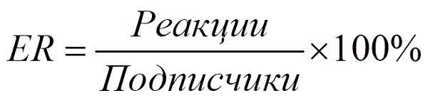 Формула расчета вовлеченности аудитории в Инстаграм