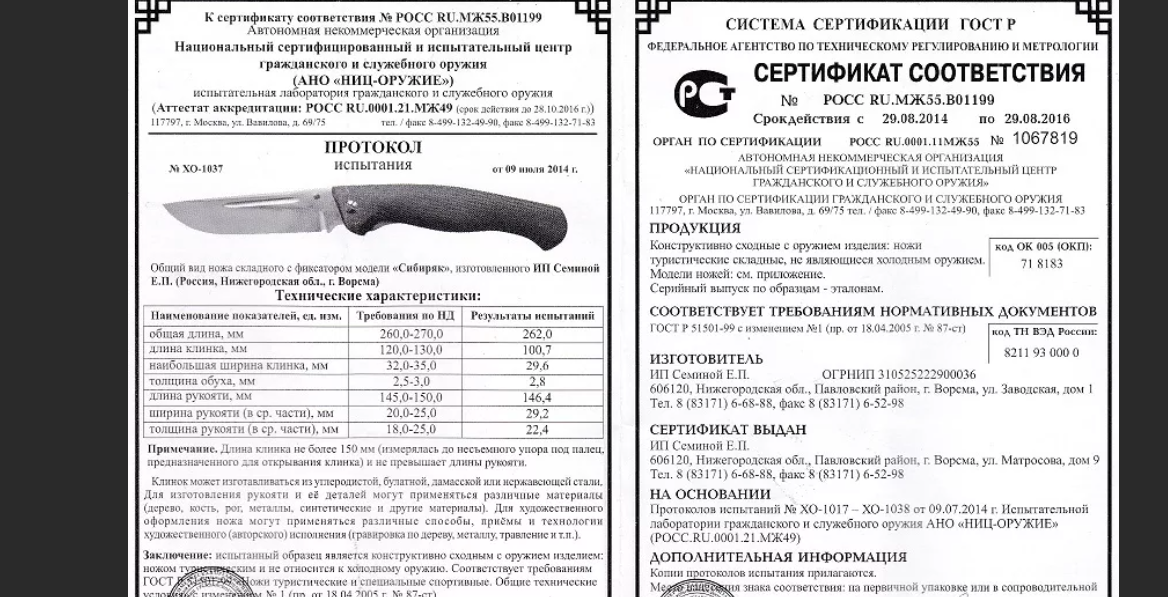 Протокол сертификации испытаний