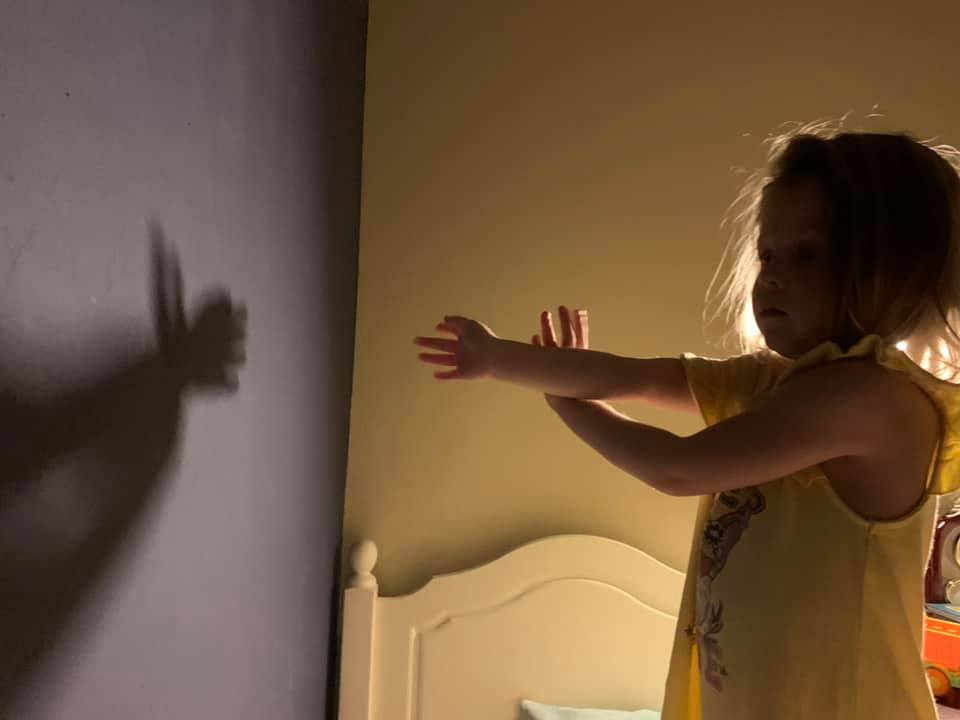 Играем в театр теней перед сном )