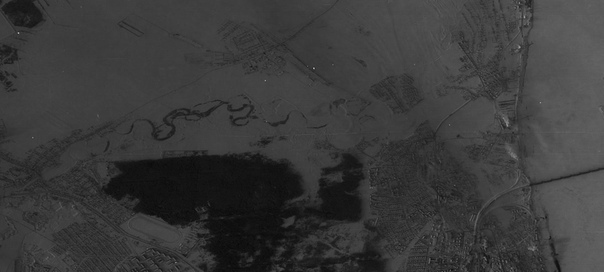 Вид со спутника на Старое Кондратово (1966г., 22 января). Отчётливо видно реку Мулянку