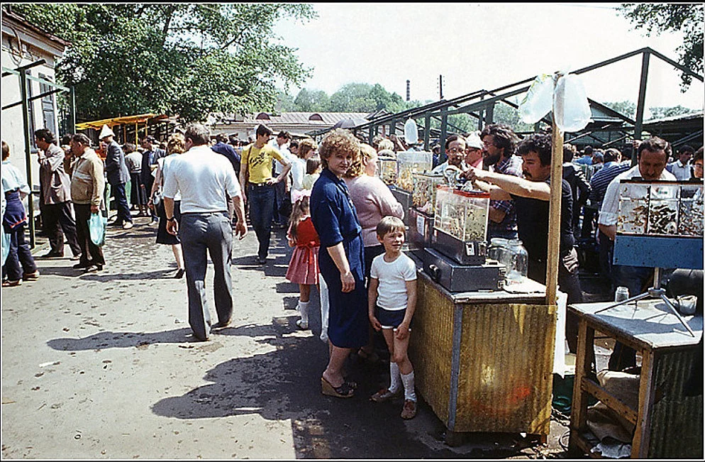 Птичий рынок. Фото 1984 г. С. Миронова. Источник https://a-dedushkin.livejournal.com/1179804.html.