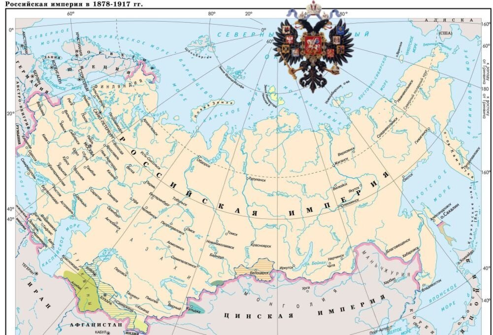 Карта российской империи 1865