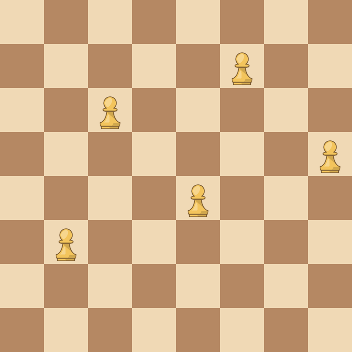 Задание №1. Напишите координаты клеток, на которых стоят белые пешки.