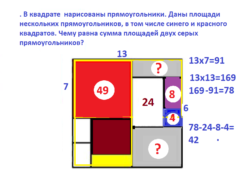 В прямоугольниках расположены