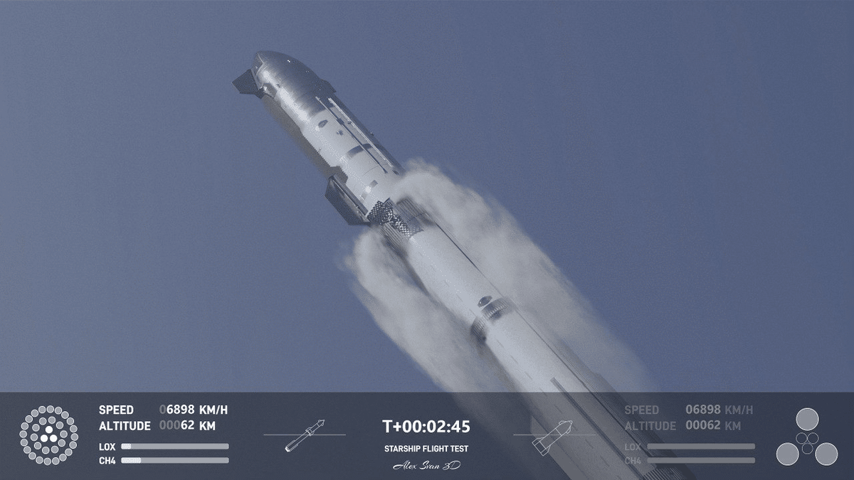    Рендер разделения ступеней Starship / © Alex Svan