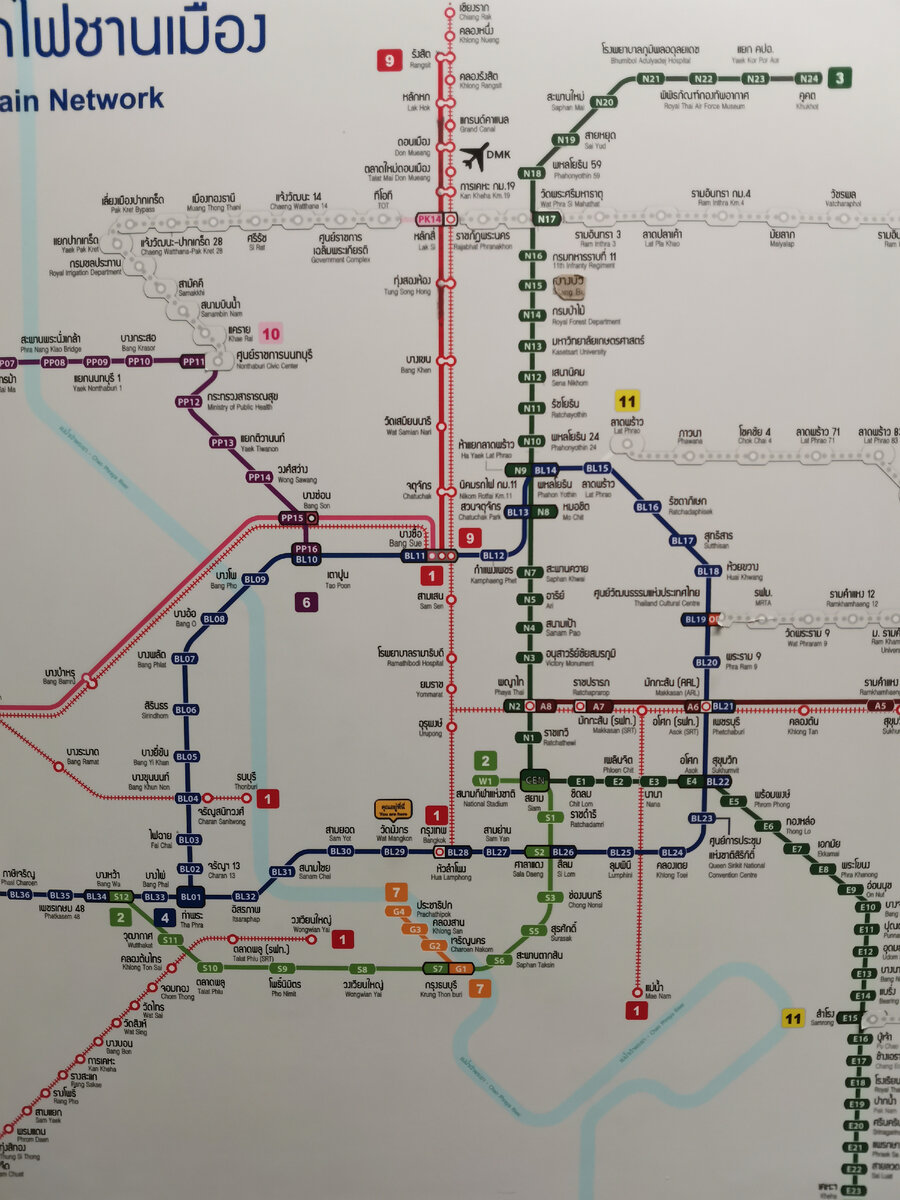 Схема Бангкокского метрополитена