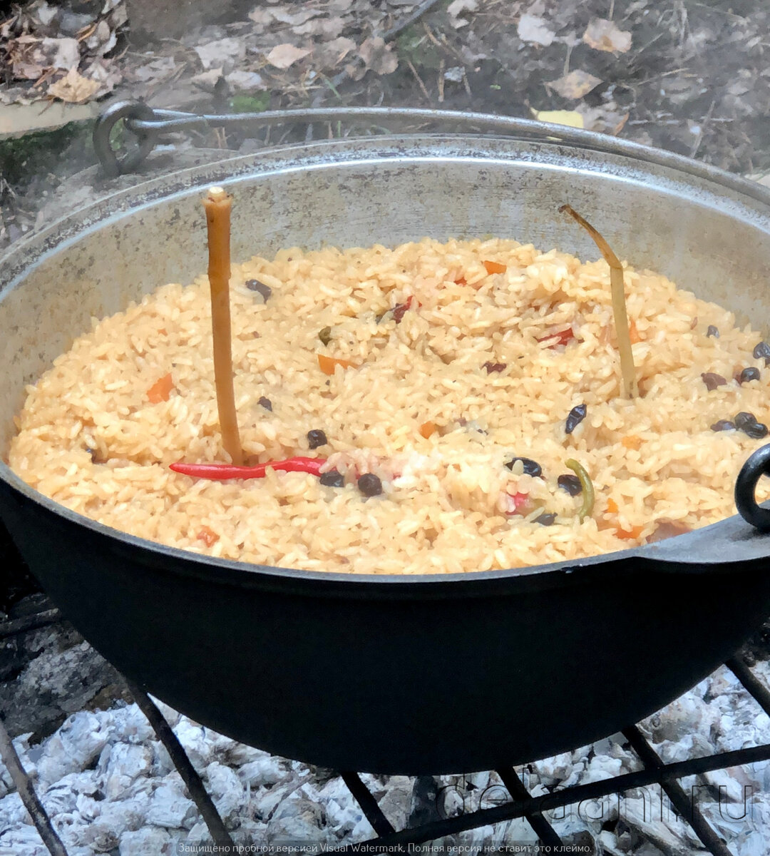 Рассказ про самое популярное блюдо в казане. Или о том, сколько времени и  как готовить ПЛОВ на костре | Каждодневные делАни | Дзен