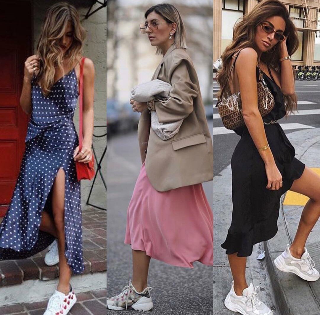 27 стильных идей, как носить платье с кроссовками | Style Everyday | Дзен