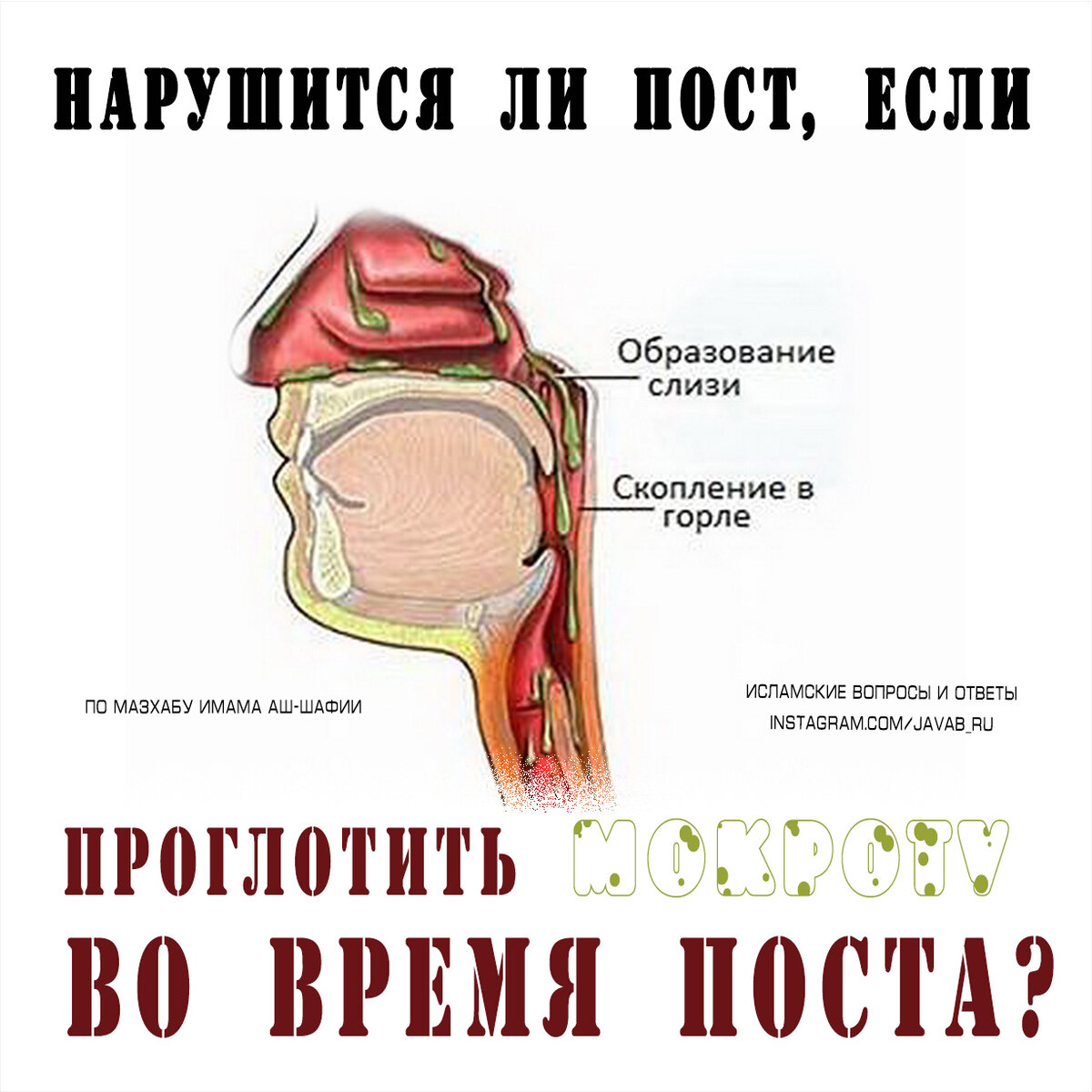 Портится ли пост если проглотить мокроту