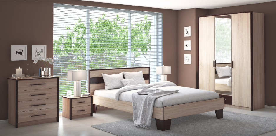 Спальный гарнитур Эшли Венге/сонома. Интернет-магазин "Мебель Шара"