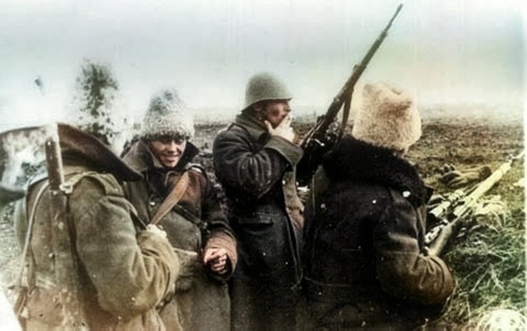 Румынские солдаты под Сталинградом, 1942 год