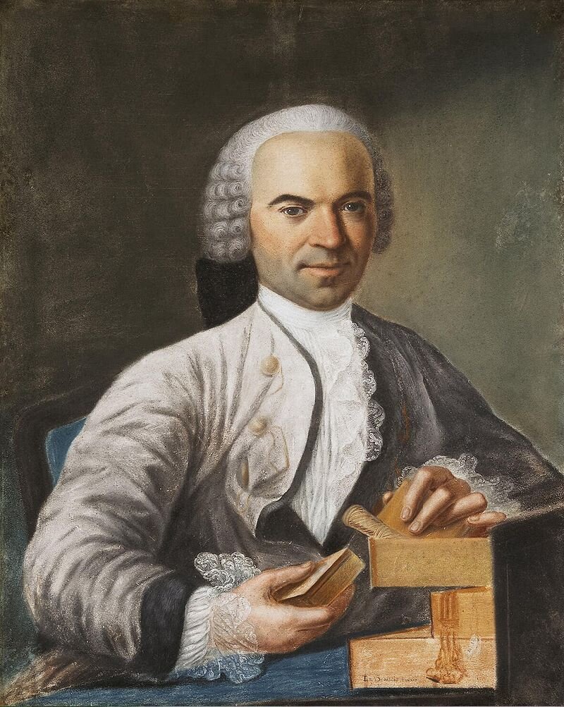 Jean Samsois. Portrait of an unknown man in a light grey caftan
