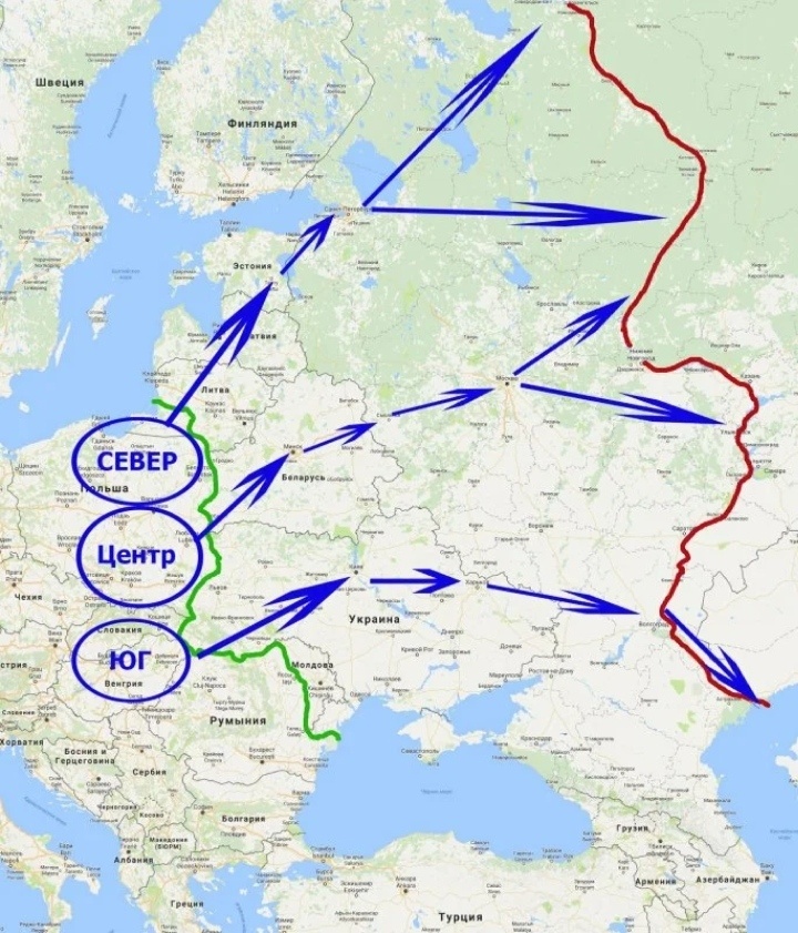 Карта продвижения немецких войск