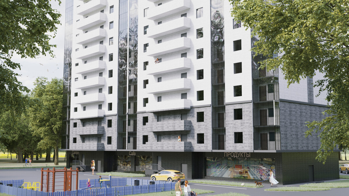 Рендер одной из новостроек в хорошем районе.