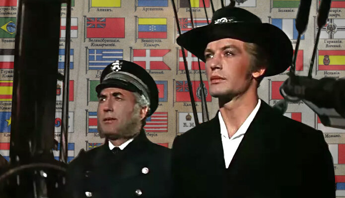 Коллаж - В. Лановой в роли капитана Грэя. в советской экранизации "Алых парусов" (1961). 