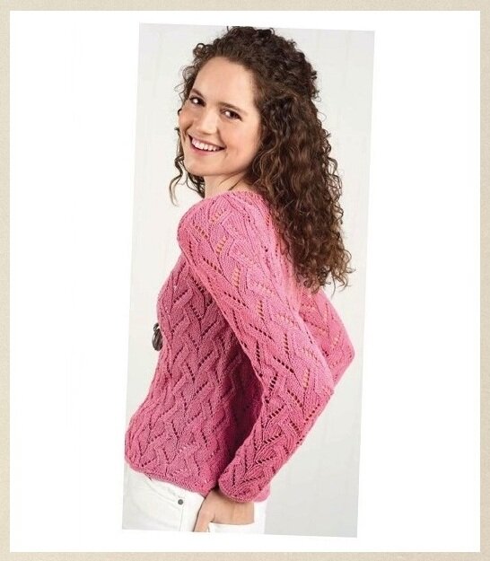 Розовый джемпер из журнала Let's Knit №169. Фото источник: www.liveinternet.ru/users/5173920/post481849673.
