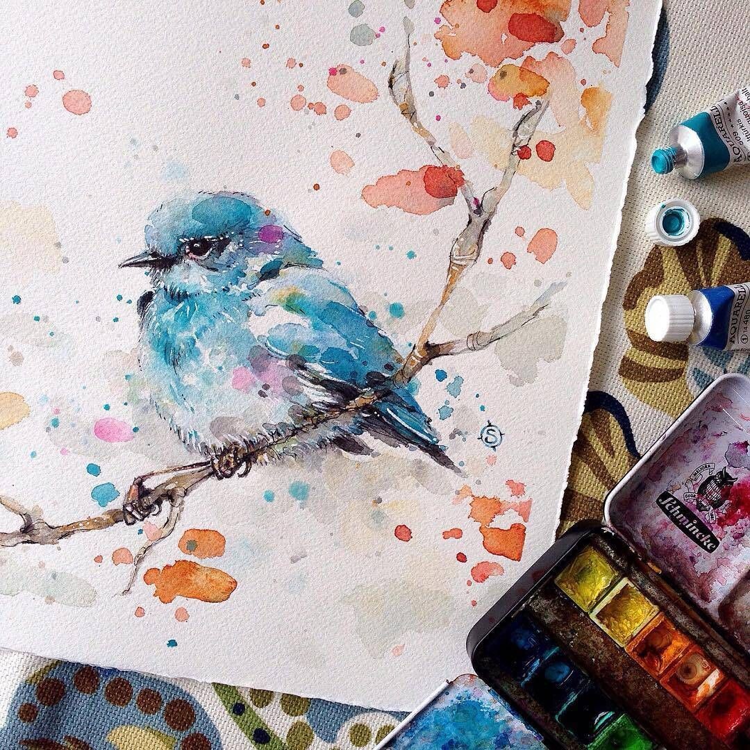 Примеры работ акварельными красками