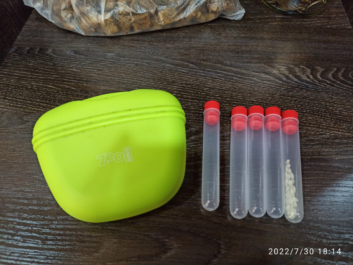 Сумочка с лакомством, пробирка с запахом и пробирки-обманки — набор для домашнего задания