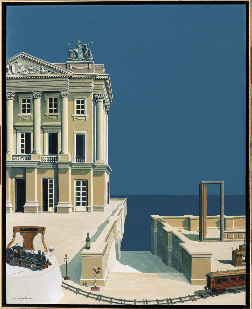 Юп Польдер (Joop Polder). Дворец у моря, масло, холст, 80x100 см