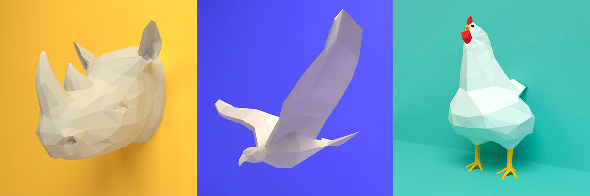 Полигональные фигуры от Poligonia