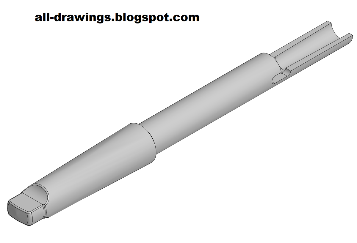 3D модель и чертеж переходной втулки с конуса Морзе 4 на конус Морзе 2